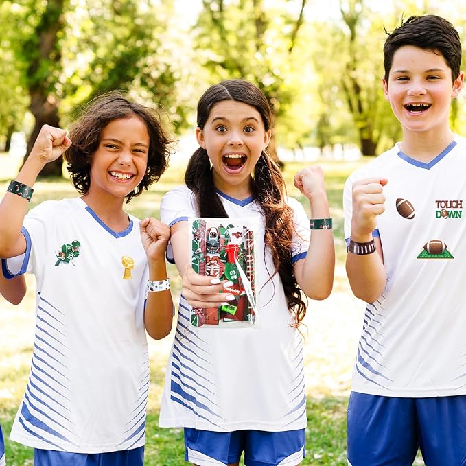 BenLouis 240Pcs Football Party Favors Sports Theme Party Pencils Stickers School Stationery Bulk for Kids Football Birthday Party Team Gift Goodie Bag Fillers Classroom games Rewards Supplies
