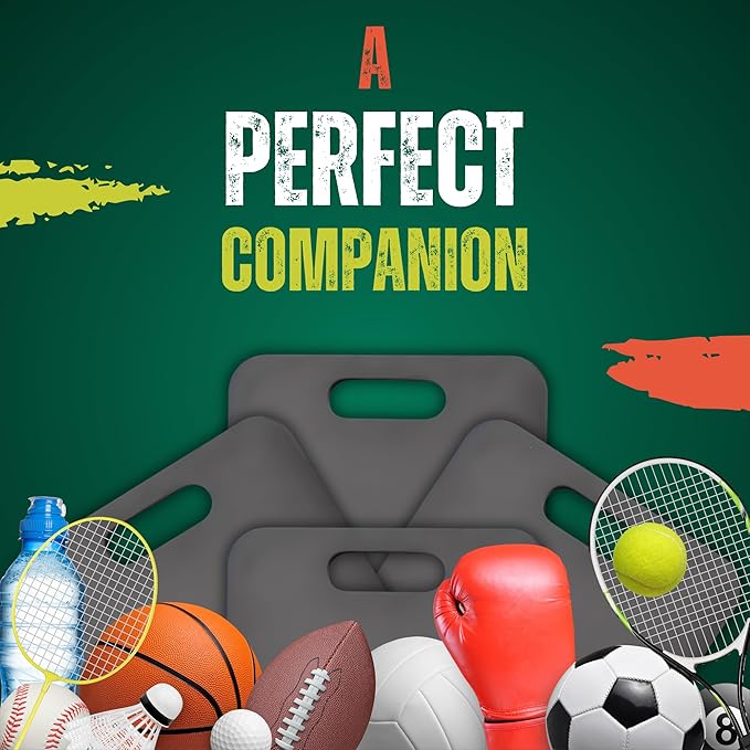 XCEL Stadium Seat Cushion (4 Pack), Multi-Use Kneeling Pads, Thick Bleacher Cushion Stadium Seats for Sports Larger Than Others, Outdoor Seating, Garage, Yoga Water Resistant and Soft (14" x 12" x 1")