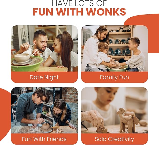 Air Dry Clay Pottery Kit for Adults & Kids - 30 Piece Kit - Acrylic Paint & Sculpting Tools Included - Carving Kit, Clay Sponge & More - A Complete Beginners Pottery Set - 2KGs of Clay Included