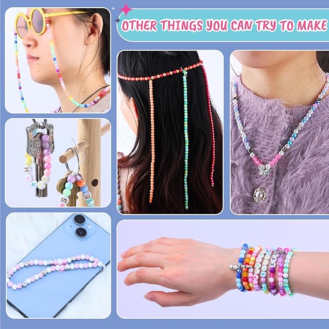 BSCOOL - Jewelry Designer DIY Beads Kit, 2500+ Beads, Friendship Bracelet Making Kit, Jewelry Making Kit for Girls Age 5 and Up. Complete Set with Charms. Instructions Guide Included
