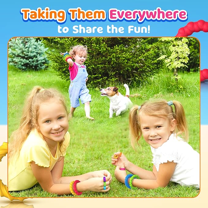 Fidegt Toys Sensory Bracelet for Kids: Spiky Fidget Rings for Autism - Anxiety Fidget Toys for Kids Adults Anxiety Relief Calm Down Toys for Classroom Party Favors