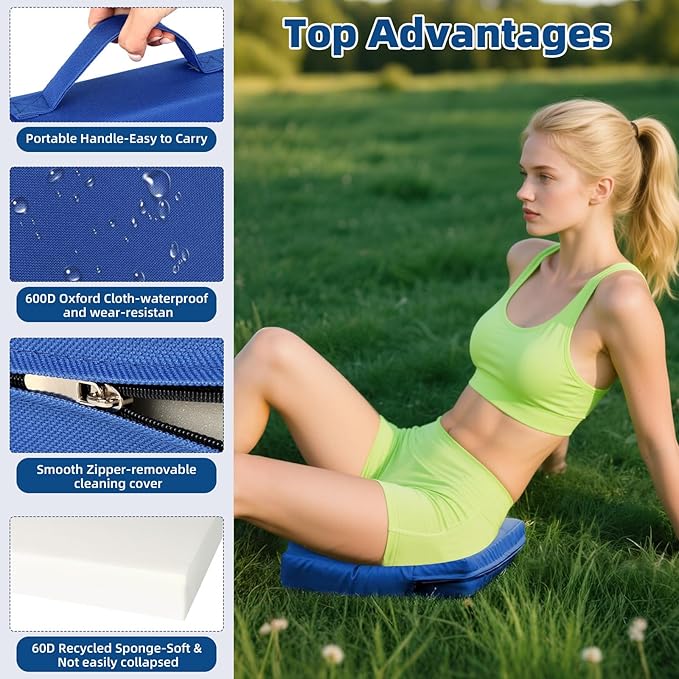 FirstGift 3.15" Thick Waterproof Stadium Seat Cushion for Bleachers, Portable Padded Chair for Sports Events, Concerts, Outdoor Mat – Lightweight & Comfortable