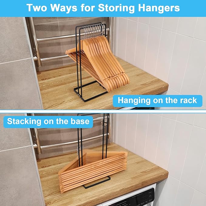 Hanger Stacker 2 Pack, Clothes Hanger Holder Organizer for Closet Laundry Room,Coat Hanger Organizer Stacker for Wire Hangers,Hanger Rack Stand Hanger Caddy for Adult Kids Velvet Pants Hangers Storage