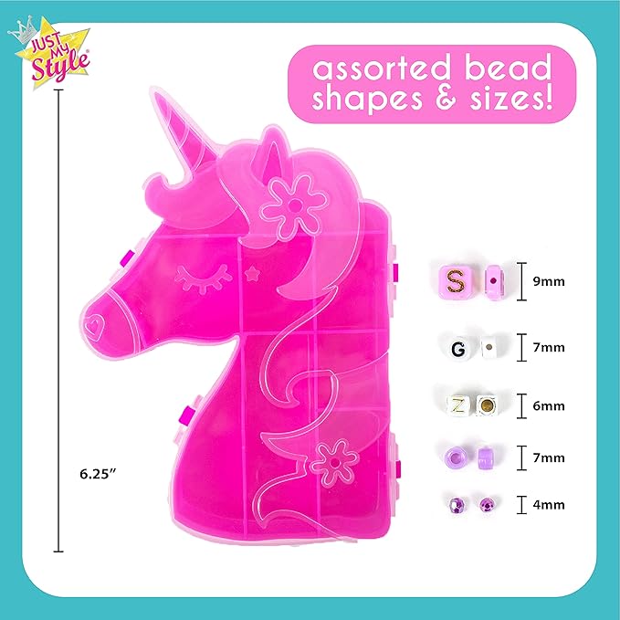 Just My Style DIY Bracelet Making Kit with 2000+ Beads, Storage Case & Instructions