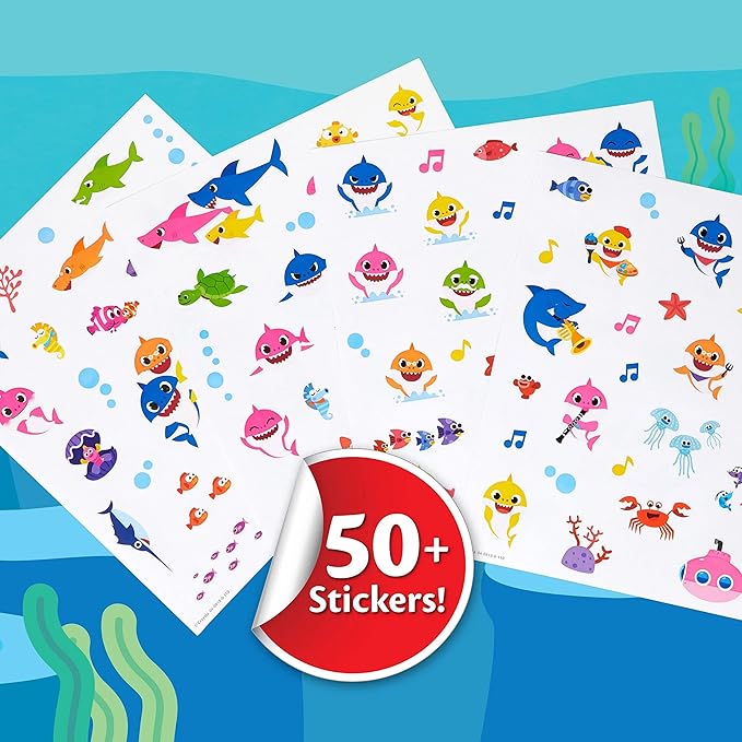 Crayola Baby Shark Coloring Pages and Stickers, Gift for Kids, Ages 3, 4, 5, 6 Color & Sticker