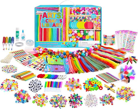 Itopstar Arts and Crafts for Kids -5000pcs+ Art Supplies Kids Art Supplies Great for School, Homeschool and Kindergarten DIY Crafting Projects-Giant Craft Box for Kids Art Supplies