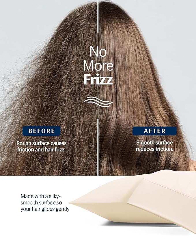 REST® Evercool®+ Cooling Pillowcases King - 2 Pillowcases for Sensitive Skin, Silver Infused Fabric for Hygienic Sleep, Silky Smooth for Curly Hair, High Elastic for Snug Fit (19x35 inches)