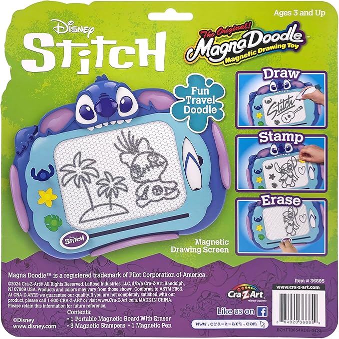Cra-Z-Art Stitch Travel Magna Doodle Magnetic Drawing Board, Lilo and Stitch Kids Toy Gift