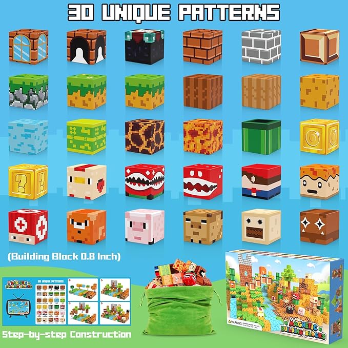 Fuwidvia Magnetic Blocks - 100PCS Magnets Cubes, Magnetic Building Blocks STEM Montessori Sensory Toys for 3 4 5 6 7 8-13 Year Old Boys Girls Birthday for Kids