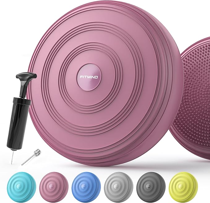 Inflated Wobble Cushion,Circular Non-slip Texture for Comfortable Sitting,Extra Thick Dyna Disc with Pump for Core Strength,Wiggle Seat to Improve Posture,Fitness,660lb Load Capacity