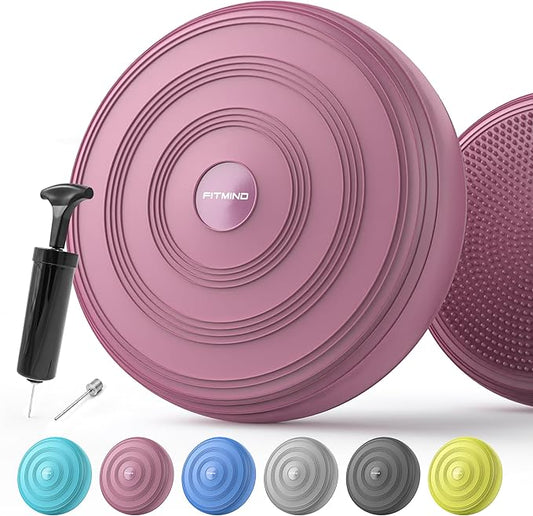 Inflated Wobble Cushion,Circular Non-slip Texture for Comfortable Sitting,Extra Thick Dyna Disc with Pump for Core Strength,Wiggle Seat to Improve Posture,Fitness,660lb Load Capacity