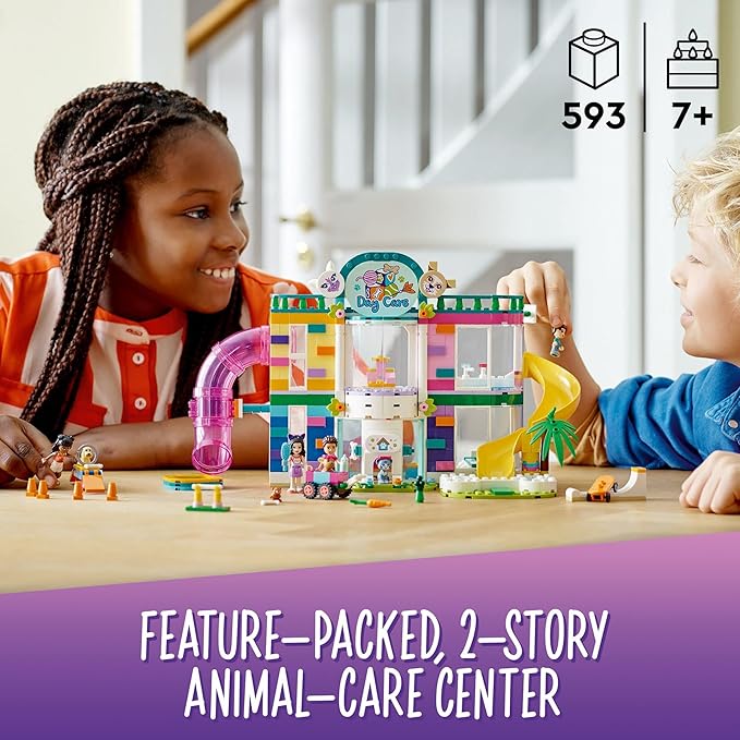 LEGO Friends Pet Day-Care Center 41718 Animal Set, Heartlake City Toy, Birthday Gifts for Kids, Girls and Boys 7 Plus Years Old, with Doggy Figure & 3 Mini Dolls