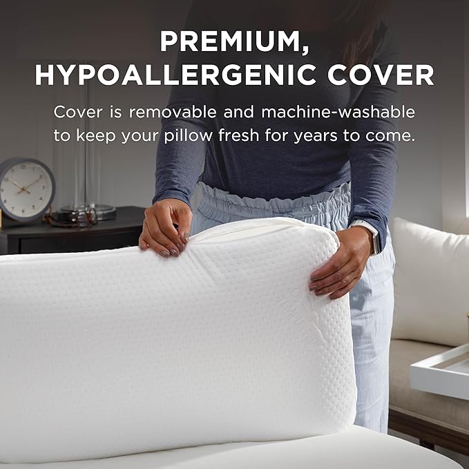 Tempur-Pedic Memory Foam Symphony Pillow Luxury Soft Feel, Standard, White