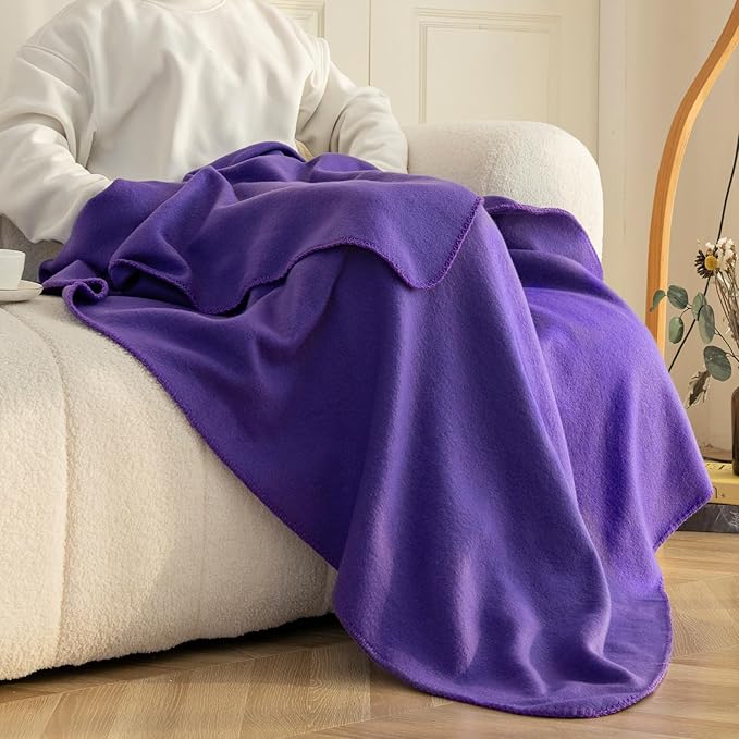 CAI TENG Fleece Throw Blanket Pack of 6 Blankets Bulk for Couch Bed 50x60 Kids Blanket Polar Fleece Fabric Soft Cozy Travel Blankets Lightweight Small Throws Baby Wedding Gifts Yard Purple