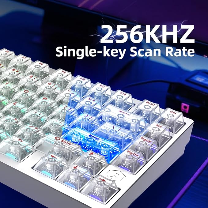 MG75MAX 81 Keys Wired Magnetic Switch Keyboard, 256KHZ Single Key Scan Rate, PCB Nano-Coating Waterproof, Hall Effect, 8KHZ/ARGB/CNC Aluminum Gaming Keyboard(Silver)