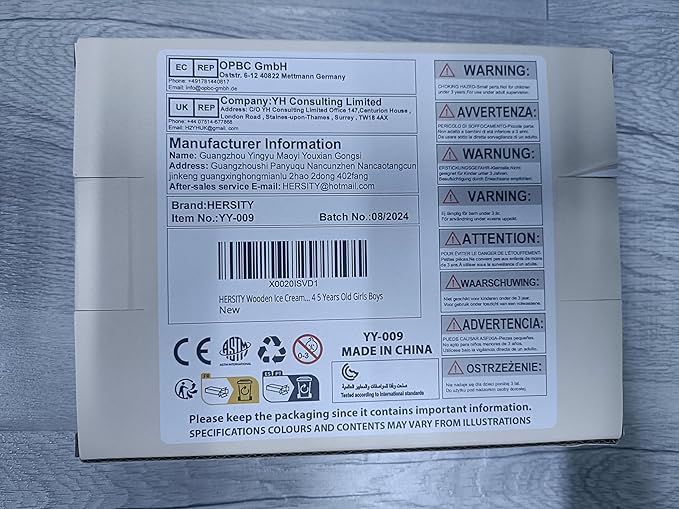 HERSITY Wooden Ice Cream Stand for Kids, Ice Cream Popsicle Toy Pretend Play Food Kitchen Accessories Playset Ice Lolly Shop Games for Toddlers Girls Boys 3 4 5 Years Old