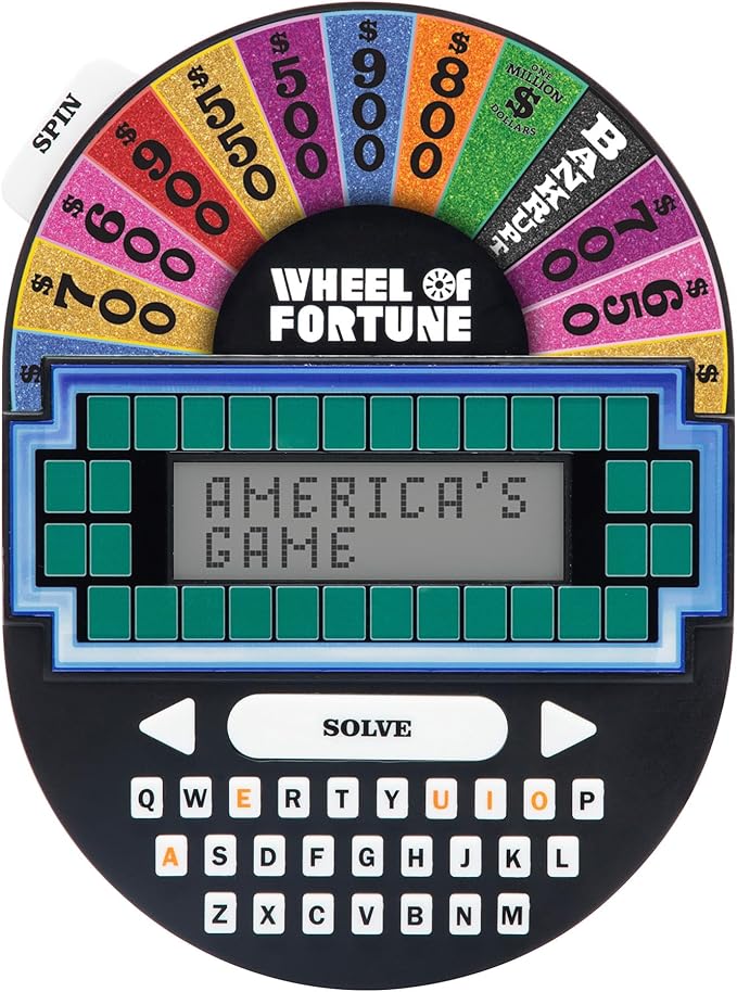 Educational Insights Wheel of Fortune Game - Handheld Electronic Game, Puzzle Games for Kids and Adults, Wheel of Fortune Gifts for Ages 8+, Easter Basket Stuffers