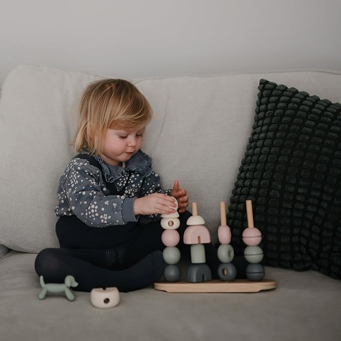 mushie Wooden Multi Shape Stacker | for Kids 3 Years+ | Preschool Educational & Toddler Montessori Toys (Original)