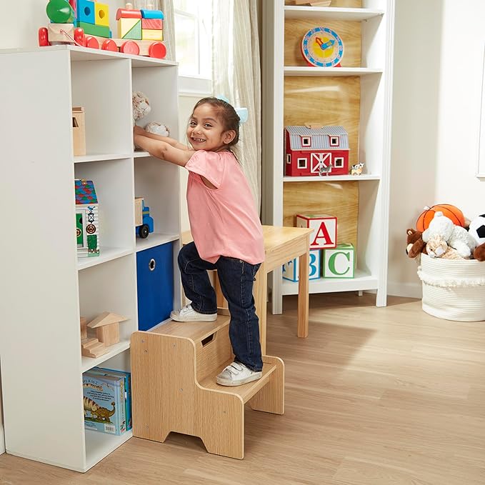 Melissa & Doug Kids Wooden Step Stool - Light Natural Finish
