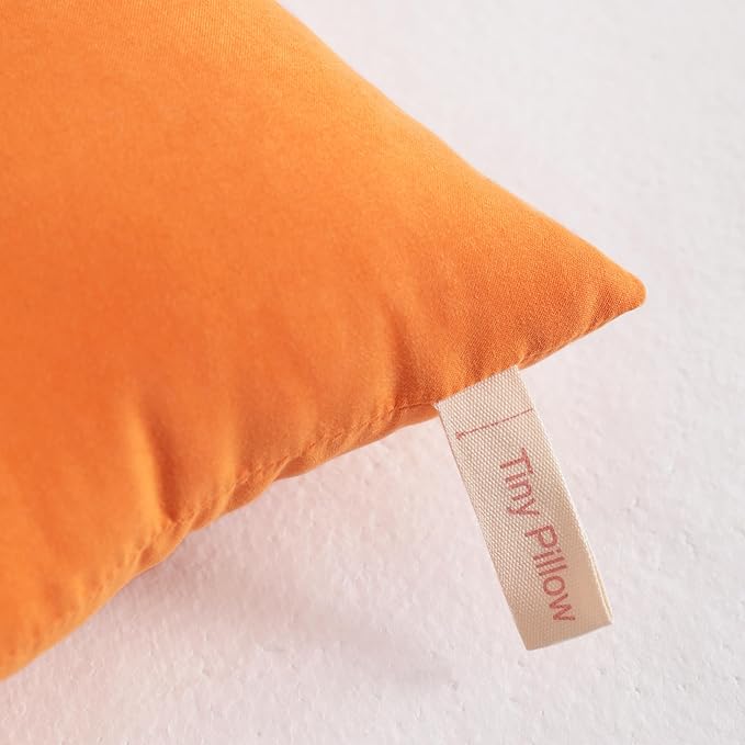 NTBAY Tiny Pillows, Down Alternative 7"x11" Microfiber Mini Pillow for Travel, Pets, Soft Machine Washable Small Pillows for Neck, Wrist, Lumbar and Knee, Orange