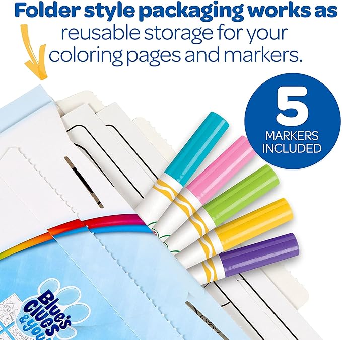 Crayola Blues Clues Color Wonder, 18 Mess Free Coloring Pages & 5 No Mess Markers, Gift for Kids