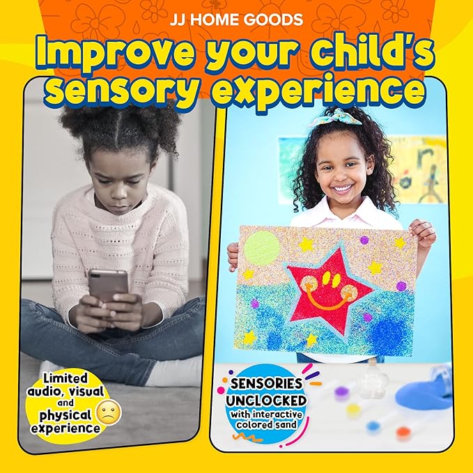 JJ CARE Colored Sand, 11 lbs. [10 Bottles] Craft Sand Art Kit for Kids 3 Years Above, Non-Toxic Color Sand Art Bulk, UV Stable Colorful Sand for Crafts, Wedding & Decorations, Kids Art Sand