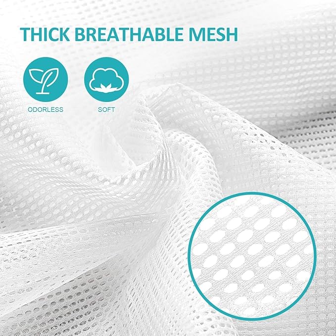 2 Pack Mesh Laundry Bags, 23 x 34 Inches Heavy Duty Mesh Laundry Bag, Large Laundry Drawstring Bag for College, Dorm, Travel, Family and Apartment Dwellers (white)