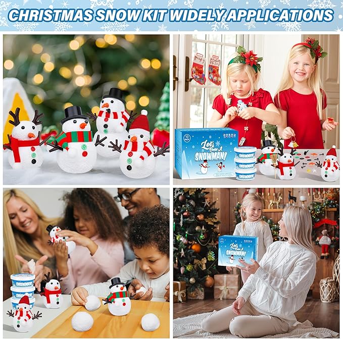 20 Pack Snowman Kit, DIY Christmas Craft for Kids Gifts, Build a Snowman Kit Indoors Decorations, Creative Air Dry Clay Modeling Crafts Kit for School Winter Party Activities, Christmas Perfect Kids