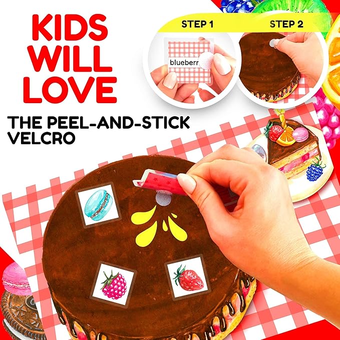 USA Sensory Pizza Book Toys for Autistic Children, Toddler Speech Therapy Toys for Fine Motor Skills, Autistic Toys for Boys and Girls, Montessori Toys for Toddlers (Speech Therapy Yellow)