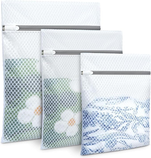 BAGAIL Laundry Bags Mesh Wash Bag for Intimates Lingerie and Delicates,3Pcs(Honeycomb, 1S, 1M, 1L)