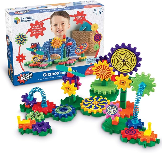 Learning Resources Gears! Gears! Gears! Gizmos Building Set, 83 Pieces, Ages 3+, Construction Toy, STEM Learning Toy