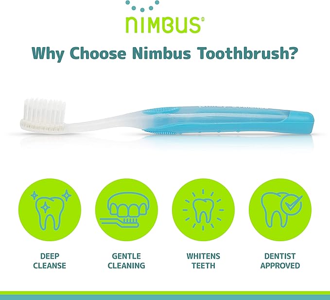NIMBUS NIMBY Kid's Extra Soft Toothbrushes for Sensitive Teeth and Receding Gums, Periodontist Design Plaque Remover Travel Toothbrush, Individually Wrapped (4 Pack, Colors May Vary)