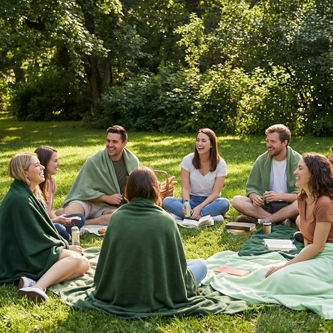 Kinlop Fleece Blanket Bulk 60 x 50 Inch Soft Lightweight Fleece Cozy Blanket Warm Throw Plush Pet Throw for Bed Couch Sofa Home Office Wedding Gifts Travel Camping (Green Tones,40 Packs)