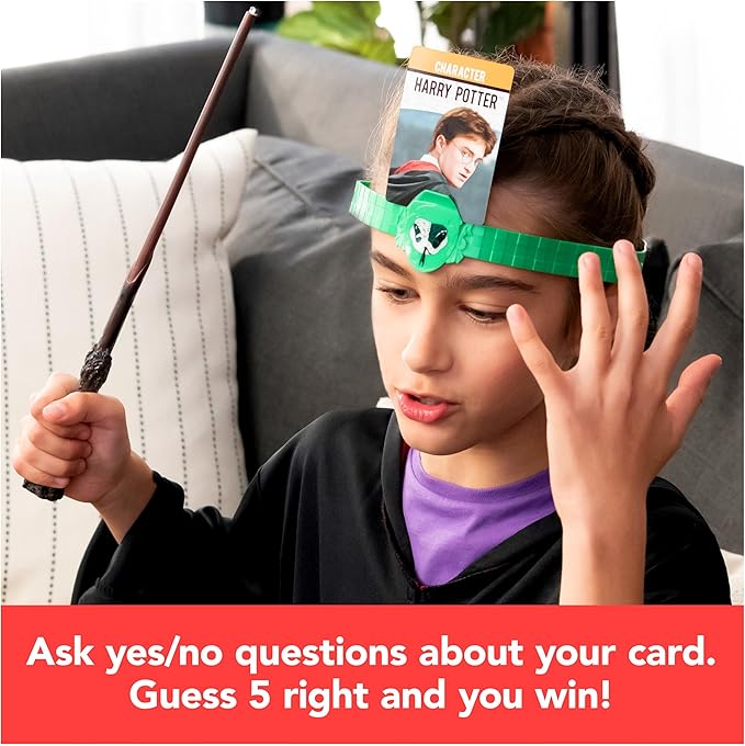 Hedbanz, Harry Potter Wizarding World 2022 Edition with New Cards Family Board Game Gift Toy Merchandise Books Movies Card Game House Headbands, for Adults & Kids Ages 6 and up