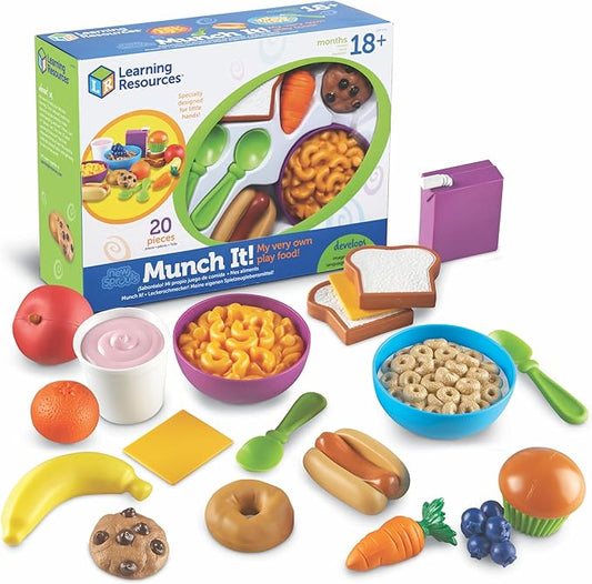 Learning Resources New Sprouts Munch It! Pretend Play Food, Develops Imaginative Play, Play Food for Toddlers, Picnic Play Food, 20 Pieces, Ages 18 Months +