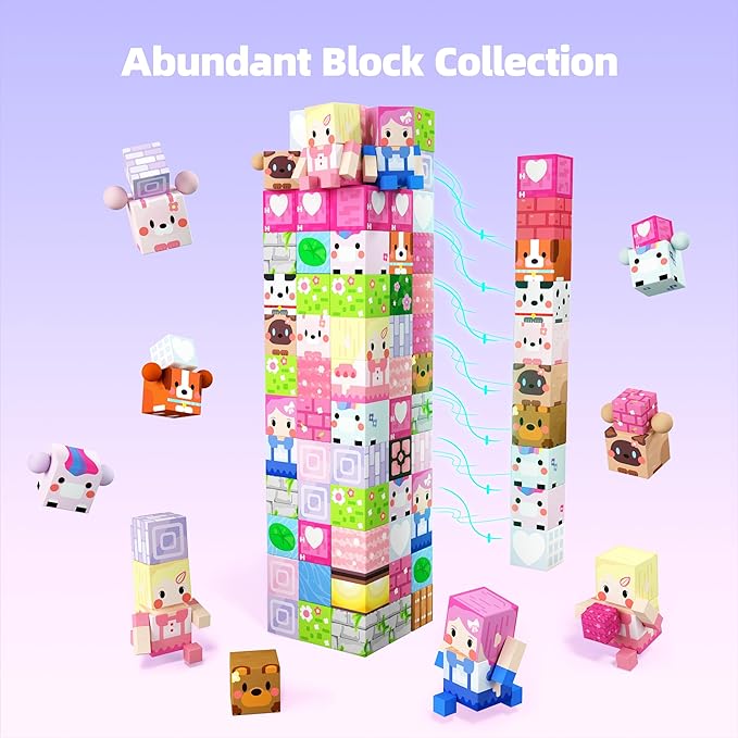 GobiDex 100PCS Magnetic Blocks Kid Building Toys for 3+ Years Old Girls, Upgraded STEM Sensory Gifts for Princess, Kids Magnets Game for Toddler