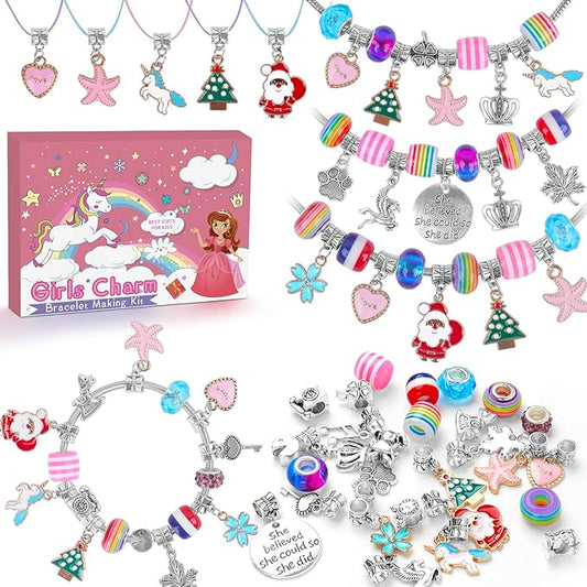 HYASIA Charm Bracelet Making Kit & Unicorn Gifts for Girls, Kids Toys Arts Crafts for Girls Age 8-12, Jewelry Making Supplies Set, The Perfect Gifts for Girls Birthday Party Game Children Christmas