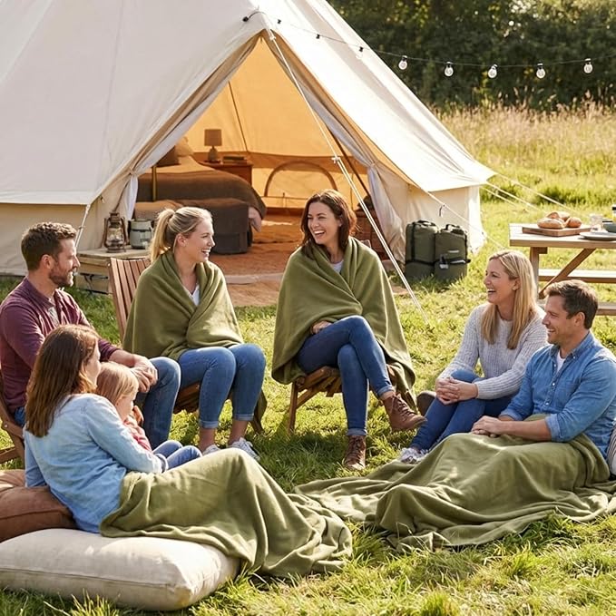 Kinlop Fleece Blanket Bulk 60 x 50 Inch Soft Lightweight Fleece Cozy Blanket Warm Throw Plush Pet Throw for Bed Couch Sofa Home Office Wedding Gifts Travel Camping(Olive Green,40 Packs)