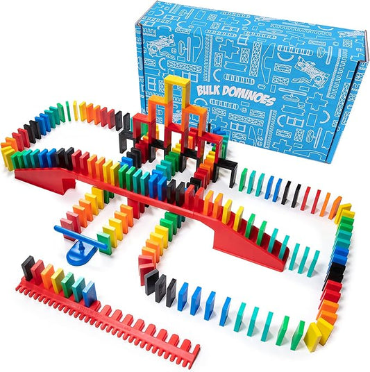 Bulk Dominoes Pro-Domino Kit | Dominoes Set, STEM STEAM Small Toys, Family Games for Kids, Toys, Building, Toppling, Chain Reaction Sets (Starter)