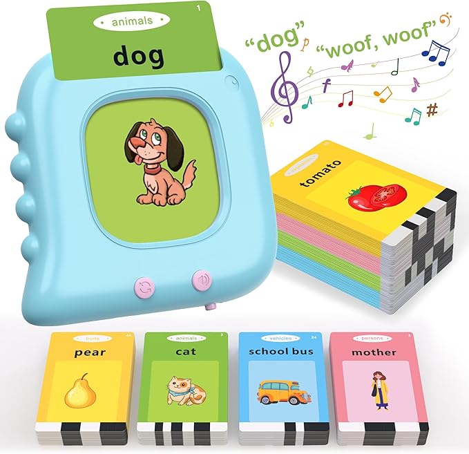 Talking Flash Cards for Toddlers 1-3, 224 Sight Words Pocket Speech Therapy Toys, Learning Educational Toys, Autism Sensory Toys, Montessori Toddler Toys for Age 1 2 3 4 5 Year Old Boys Birthday Gift