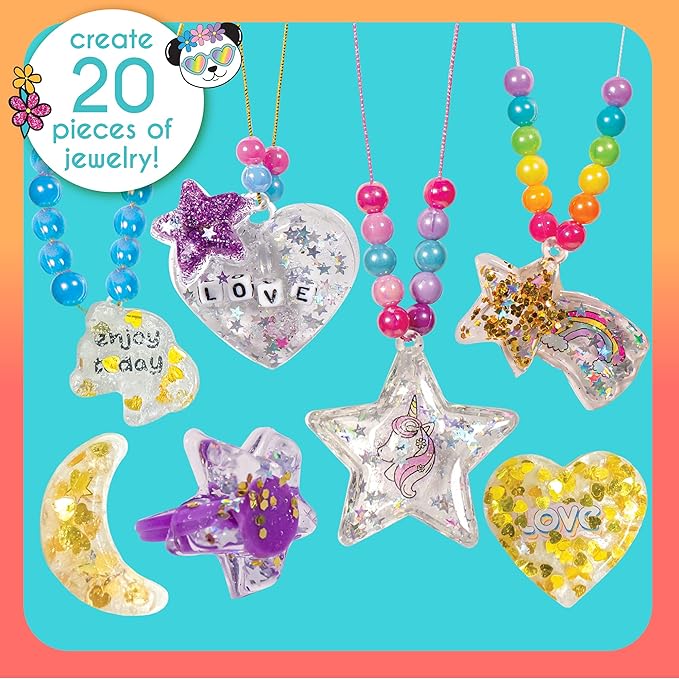 Just My Style Sparkling Jelly Jewelry, Make Your Own Squishy Jewelry, Create 25 Pieces of Jelly Jewelry, Fun Weekend or Sleepover Activity, Great Bead Kit for Kids Ages 6, 7, 8, 9