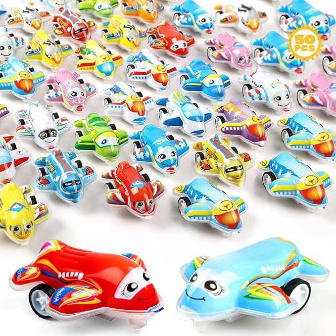50 Pcs Toy Cars Mini Pull Back Cars, Small Racing Car Carnival Prizes Classroom Rewards, Party Favor for Kids, Pinata Stocking Goodie Bag Stuffers Birthday Toy for Girls Toddler Boys