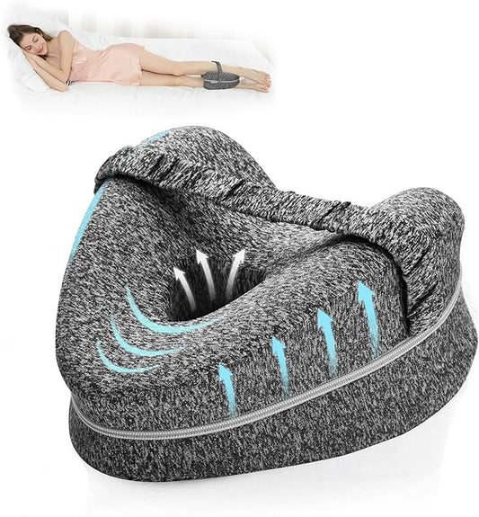 BEAUTRIP Leg Pillow | Ergonomic Side Sleeping Pillows | Memory Foam Knee Pillow with Strap for Side Sleeper | Leg Support Cushion with Removable and Washable Cover