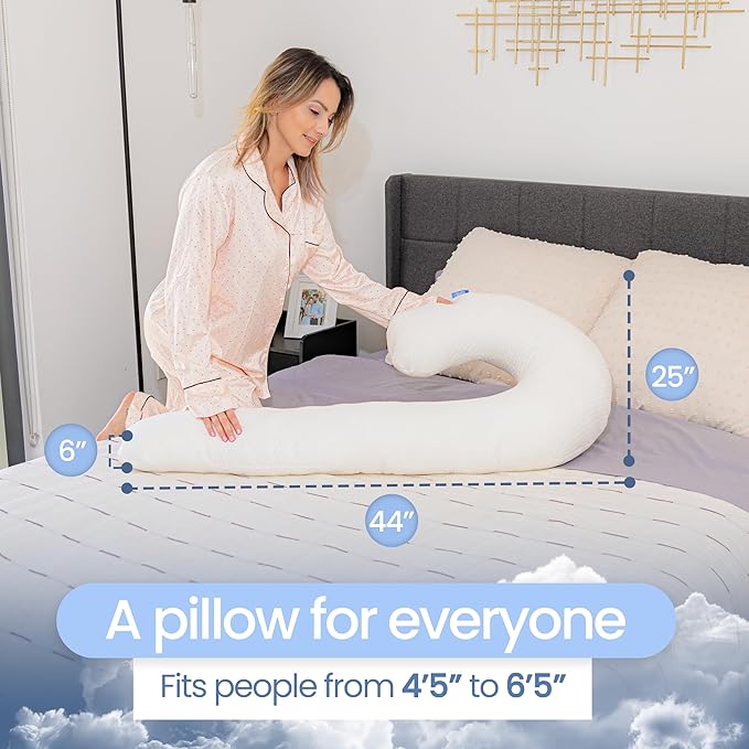 Contour Swan Original Body Pillow | Cozy, Huggable Pillow for Back, Hip, Knee, and Leg Relief | Total Comfort and Support for Side Sleepers | As Seen on TV
