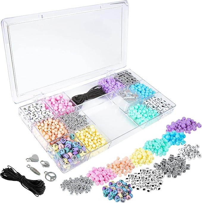 Fashion Angels Tell Your Story Alphabet Bead Bracelet Making Activity Kit with Over 1,500 Beads and Super Cute Bead Organizer Case That Makes Over 30 Bracelets, Ages 8 and Up