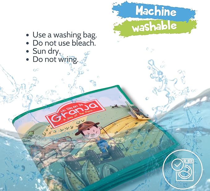 Bilingual Quiet Book for Toddlers | Written in English and Spanish | 5 Finger Puppets and 1 Plush Toy Included | Montessori Inspired for Toddlers | Carry on Travel Toy | Libros en Español para Niños.