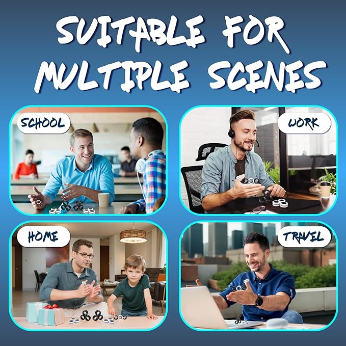 Cevioce 6 PCS Magnetic Ring Fidget Toys Set,Easter Basket Stuffers Finger Spinner Pack for Teens Adults and Kids,Coolest Magnet for ADHD Anxiety Relief Toy for 8+ Year Old Boys Valentine's Day Gifts