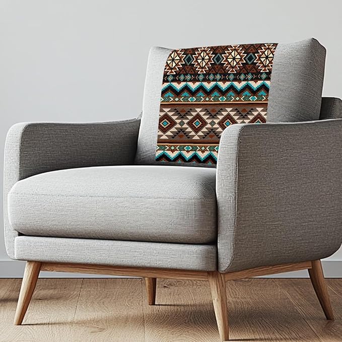 Aztec Recliner Headrest Cover Fabric Sofa Headrest Slipcovers Pet Scratch Resistant Couch Headrest Covers Furniture Protector for Recliner Leather Sofa Couch