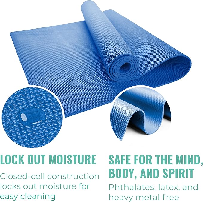 10 Pack Economy Yoga Mat, 68" x 24" Non Slip Exercise Mat, 3mm Thick Gym Mat, Bulk Non Toxic Yoga Mats for Home Workout and Studios