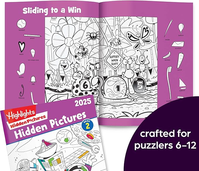 Highlights Hidden Pictures 2025 Activity Books for Kids Ages 6 and Up, 4-Book Set of Travel-Friendly Screen Free Seek and Find Fun, Books Double as Coloring Books